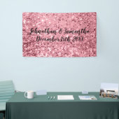 3'x5' Gepersonaliseerde Banner Roos Gouden Glitter (Beurs)