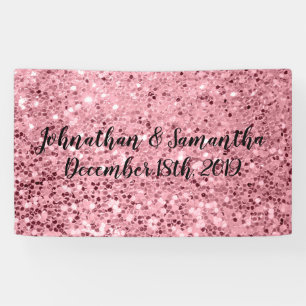 3'x5' Gepersonaliseerde Banner Roos Gouden Glitter