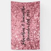 3'x5' Gepersonaliseerde Banner Roos Gouden Glitter (Verticaal)