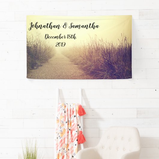 3'x5' gepersonaliseerde banner Sunrise Pathway Wal (Insitu)