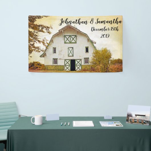 3'x5' Gepersonaliseerde Banner Sunset Barn Country (Beurs)
