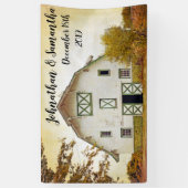 3'x5' Gepersonaliseerde Banner Sunset Barn Country (Verticaal)