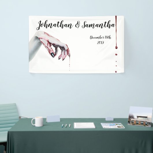 3'x5' Gepersonaliseerde Banner zombie bloeddruppel (Beurs)