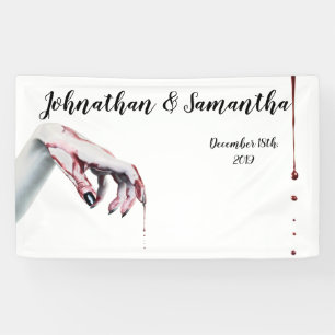 3'x5' Gepersonaliseerde Banner zombie bloeddruppel