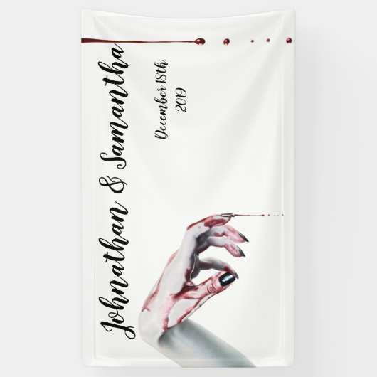 3'x5' Gepersonaliseerde Banner zombie bloeddruppel (Verticaal)