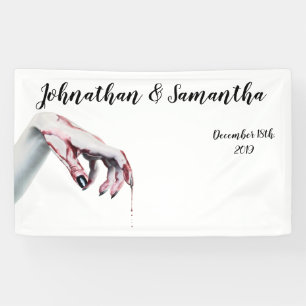 3'x5' Gepersonaliseerde Banner zombie bloeddruppel