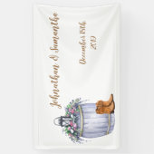 3'x5' Gepersonaliseerde Banner Zomer Country Weddi (Verticaal)