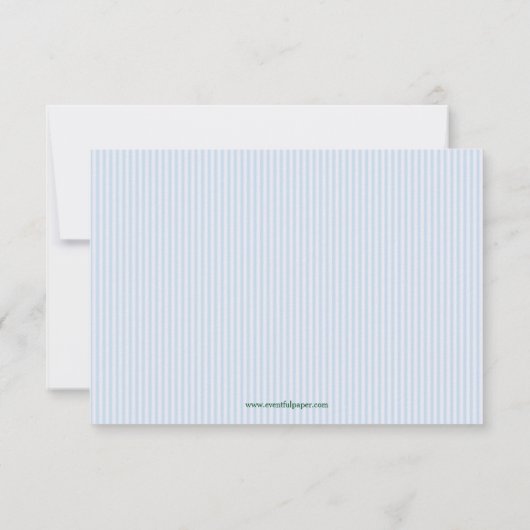 3x5 Jongens Verjaardag Uitnodiging Blauw Gestreept (Achterkant)