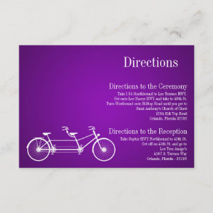 3x5-kaart Whimsical Paars Double Bike Informatiekaartje