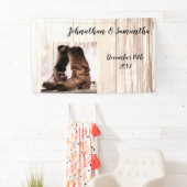 3'x5' persoonlijke banner boots country Rustic Wes (Insitu)