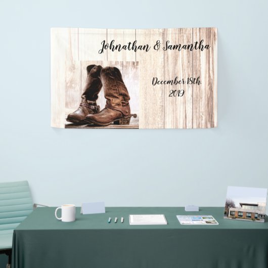 3'x5' persoonlijke banner boots country Rustic Wes (Beurs)