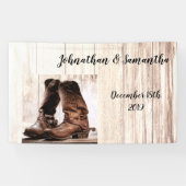 3'x5' persoonlijke banner boots country Rustic Wes (Horizontaal)