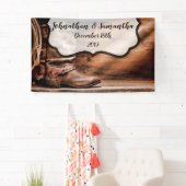 3'x5' persoonlijke banner cowboy Boots Barn Wood R (Insitu)