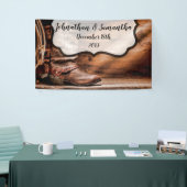 3'x5' persoonlijke banner cowboy Boots Barn Wood R (Beurs)