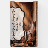 3'x5' persoonlijke banner cowboy Boots Barn Wood R (Verticaal)