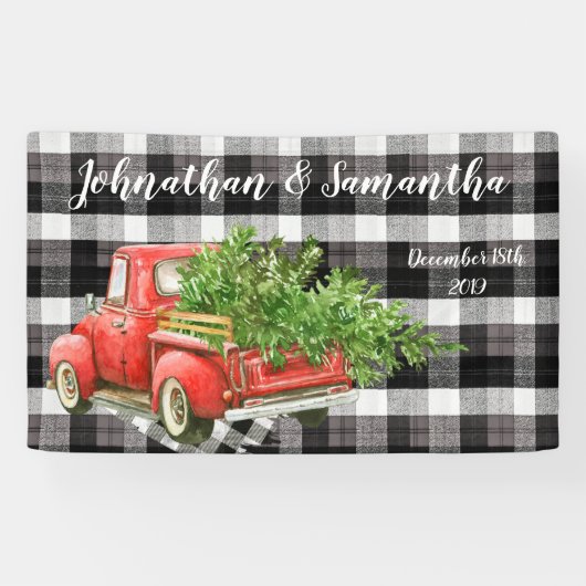 3'x5' persoonlijke banner XMAS Truck Buffalo Pset (Horizontaal)