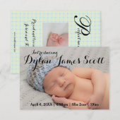 3x5 Prachtige Baby van het Manuscript de Uitnodigi Aankondiging (Voorkant / Achterkant)