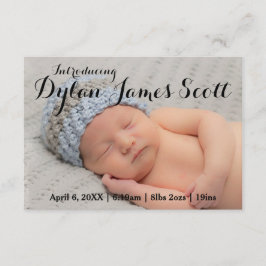 3x5 Prachtige Baby van het Manuscript de Uitnodigi Aankondiging