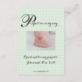 3x5 Prachtige Baby van het Manuscript de Uitnodigi Aankondiging (Achterkant)