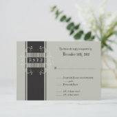 3x5 R.S.V.P. Antwoord kaart zwart Stropdas Affair  (Staand voorkant)