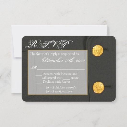 3x5 R.S.V.P. Beantwoorden Kaart ARMY JURK GROEN UN (Voorkant)