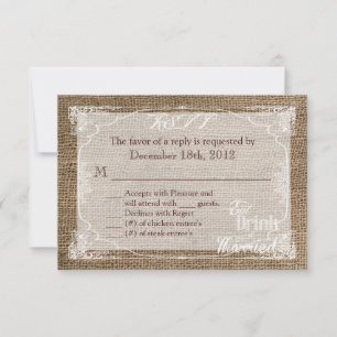 3x5 R.S.V.P. Beantwoorden Kaart Eet Drink Wees get