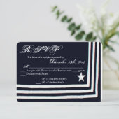 3x5 R.S.V.P. Beantwoorden Kaart Navy Summer Dress  (Staand voorkant)