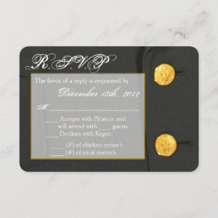 3x5 R.S.V.P. RELADKaartARMY DRESS GREENS UNIFORM RSVP Kaartje