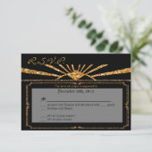 3x5 R.S.V.P. Reply Card Art Deco Roaring 20s GATSB RSVP Kaartje (Staand voorkant)