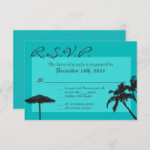 3x5 R.S.V.P. Reply Card Beach Breeze Ocean Water RSVP Kaartje (Voorkant / Achterkant)