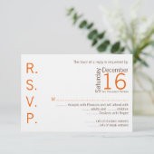 3x5 R.S.V.P. Reply Card Brown Oranje Chevron RSVP Kaartje (Staand voorkant)