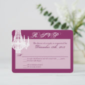 3x5 R.S.V.P. Reply Card Crystal Chandelier Glitz RSVP Kaartje (Staand voorkant)