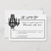 3x5 R.S.V.P. Reply Card Crystal Chandelier Glitz RSVP Kaartje (Voorkant)