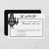 3x5 R.S.V.P. Reply Card Crystal Chandelier Glitz RSVP Kaartje (Voorkant / Achterkant)