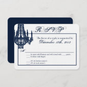 3x5 R.S.V.P. Reply Card Crystal Chandelier Glitz RSVP Kaartje (Voorkant / Achterkant)