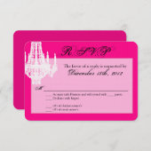 3x5 R.S.V.P. Reply Card Crystal Chandelier Glitz RSVP Kaartje (Voorkant / Achterkant)