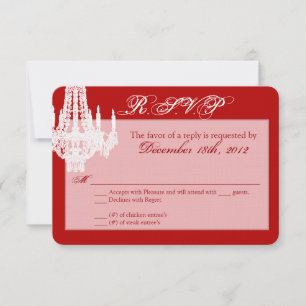 3x5 R.S.V.P. Reply Card Crystal Chandelier Glitz RSVP Kaartje