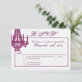 3x5 R.S.V.P. Reply Card Crystal Chandelier Glitz RSVP Kaartje (Staand voorkant)