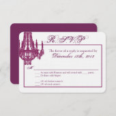 3x5 R.S.V.P. Reply Card Crystal Chandelier Glitz RSVP Kaartje (Voorkant / Achterkant)