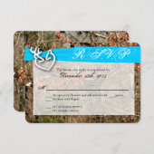 3x5 R.S.V.P. Reply Card Deer Couple Doe Buck Camo RSVP Kaartje (Voorkant / Achterkant)