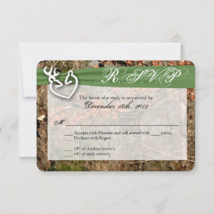 3x5 R.S.V.P. Reply Card Deer Couple Doe Buck Camo RSVP Kaartje