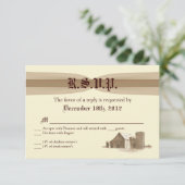 3x5 R.S.V.P. Reply Card  Land Barn Boerderij RSVP Kaartje (Staand voorkant)