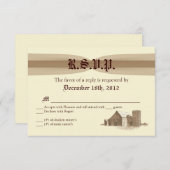 3x5 R.S.V.P. Reply Card  Land Barn Boerderij RSVP Kaartje (Voorkant / Achterkant)