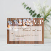 3x5 R.S.V.P. Reply Card Mason Jar Candle Lights RSVP Kaartje (Staand voorkant)