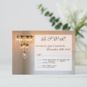 3x5 R.S.V.P. Reply Card Mason Jar Chandelier Candl RSVP Kaartje (Staand voorkant)