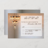 3x5 R.S.V.P. Reply Card Mason Jar Chandelier Candl RSVP Kaartje (Voorkant / Achterkant)