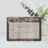 3x5 R.S.V.P. Reply Card Mason Jar String Lights RSVP Kaartje (Staand voorkant)