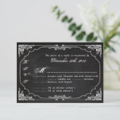 3x5 R.S.V.P. Reply Card Modern Chalkboard RSVP Kaartje (Staand voorkant)