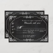 3x5 R.S.V.P. Reply Card Modern Chalkboard RSVP Kaartje (Voorkant / Achterkant)