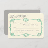 3x5 R.S.V.P. Reply Card Nautical Knot Anchor Tiff RSVP Kaartje (Voorkant / Achterkant)